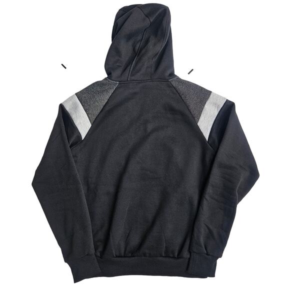 Mens Fleece Lined Black Jacket Size Small Zip Up Drawstring Hood Great Condition - Picture 2 of 10